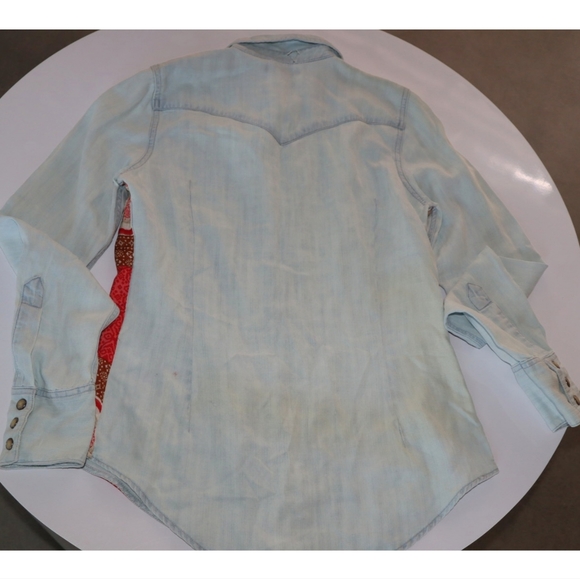 Lucky Brand Denim Chambray Bandana Shirt - Picture 4 of 7